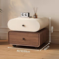 new solid wood mid-century modern nightstand, luxurious cream bedroom bedside table, minimalist home storage, modern style