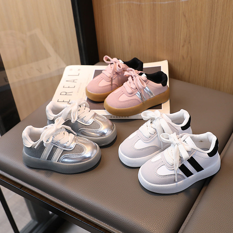 Korean style kids' sneakers:  autumn new arrivals - girls' casual shoes, boys' agassi shoes, fashionable skate shoes, soft sole trendy footwear