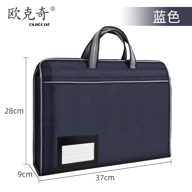 Waterproof business document briefcase canvas portfolio men's handbag file bag card holder conference material bag