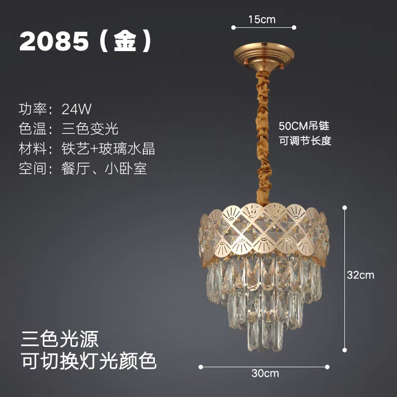 European-style light luxury american crystal small ceiling light for living room, hallway, corridor, entryway, balcony - minimalist modern indoor pendant light