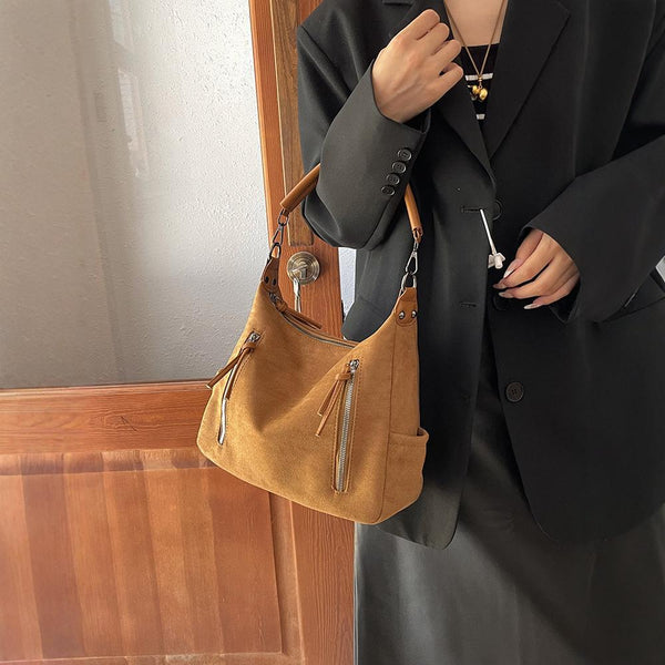 Korean large-capacity underarm bag women's 2025 new autumn and winter retro fashion handbag niche commuter shoulder bag