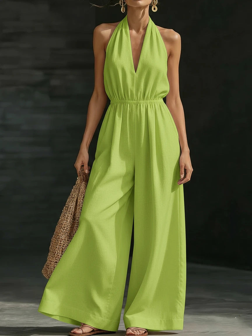 summer new arrivals: european and american style women's clothing - designer, chic, and fashionable. french-inspired v-neck halter tank top for work and casual wear
