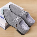 Men's plus size canvas shoes - breathable pointed toe linen canvas dress shoes - business casual shoes - beijing old cloth shoes