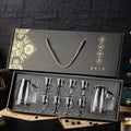 High-end white wine glass suitfor home gift-giving crystal gold tracing liquor glass wine dispenser small one-cup gift box