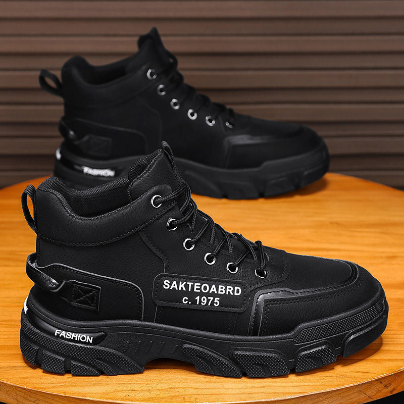 Men's 2025 new winter work boots: waterproof, slip-resistant, wear-resistant, athletic, casual, workwear, and trendy martin boots for construction sites