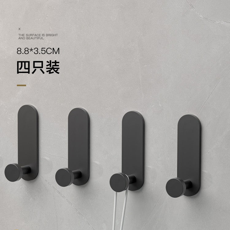 Gun gray punch-free hook, strong adhesive bathroom wall bathroom towel load-bearing adhesive hook, entrance door back hook