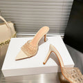 Yx transparent high heels women's summer 2026 new pointed toe stiletto sandals versatile slimming niche design fashion women's shoes