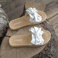 Women's summer slippers - trendy, non-slip, flat, bow-embellished, indoor/outdoor/beach sandals - instagrammable fairy style