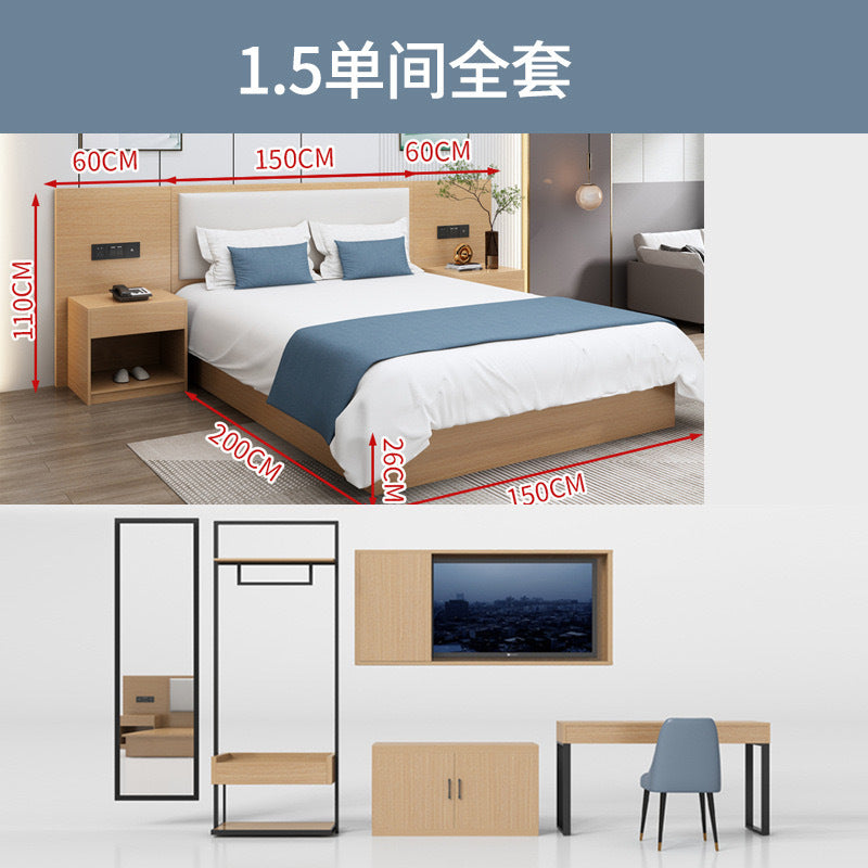 Hotel furniture atour hotel bed bed box standard room complete set of b&b bed box double room hotel b&b single room apartment