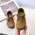 Vancahao girls' bowknot slip-on princess shoes -  spring/autumn new collection - soft sole birkenstock-style shoes for kids