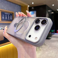 Suitable for iphone17promax frosted back plate magnetic holder mobile phone case apple 15 lens film anti-fall sheath