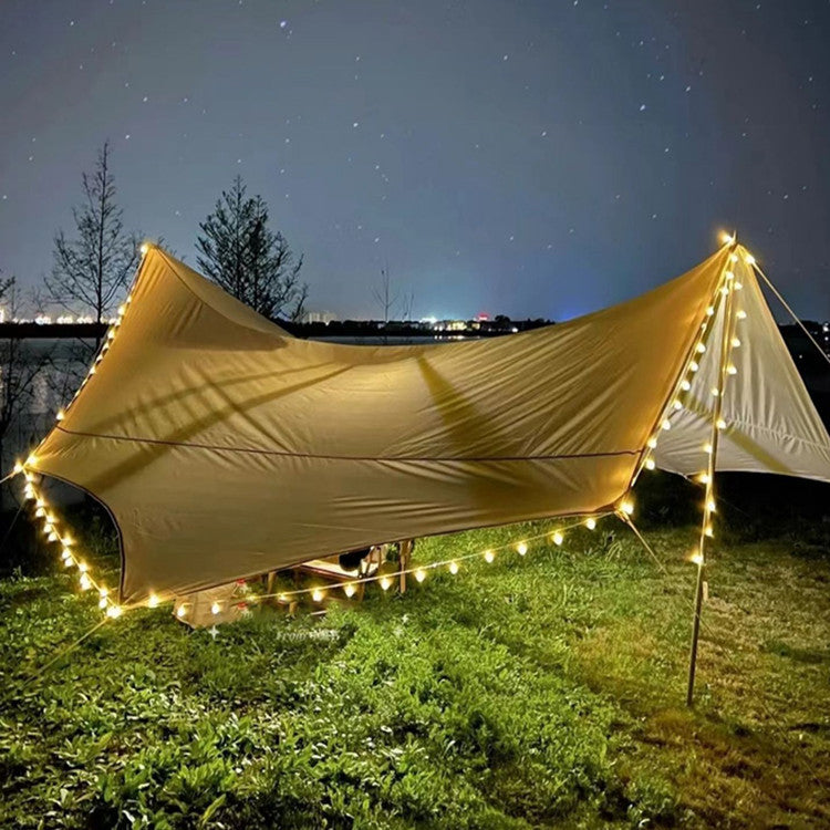 Outdoor camping canopy tent light string LED ambient light camping decorative light ball string light battery box colorful light