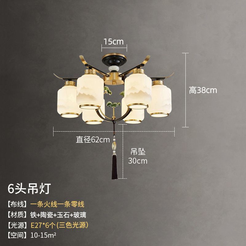 New chinoiserie chandelier living room lamp chinese style zen restaurant hotel booth room lamp for home downward chinoiserie lamps