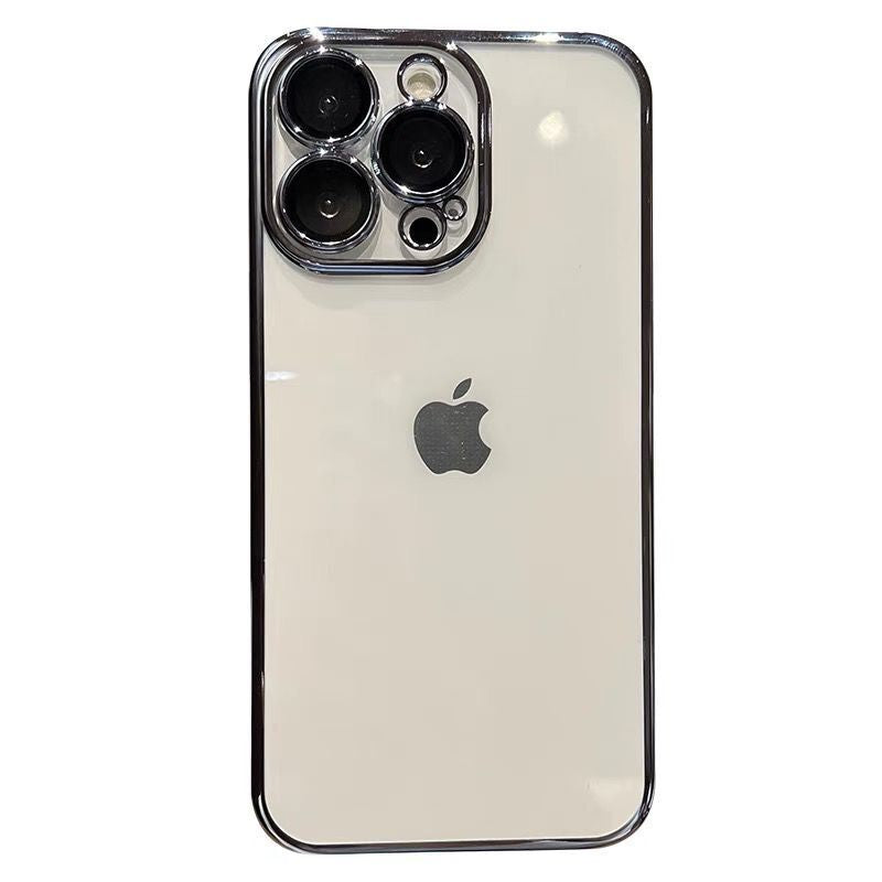 Suitable for iphone17 mobile phone case electroplated hard case apple 16 anti-fall protective case apple 16pro mobile phone case