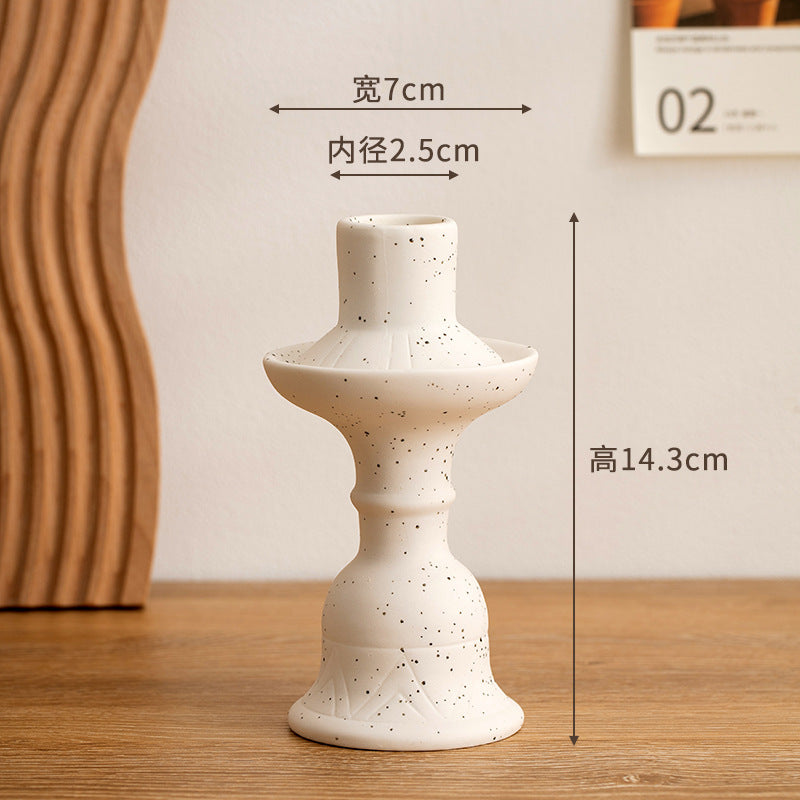 Nordic antique candle holder ceramic ornament simple home decoration festival desktop scented candle pedestal decoration props