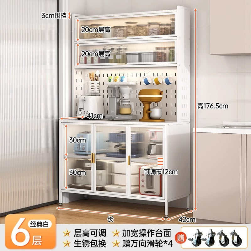 Kitchen storage rack, sideboard, floor-standing multi-layer oven, microwave, pot, electrical appliance, multi-functional storage cabinet