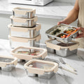 High-style stainless steel lunch box, microwave-safe bento box, perfect for office workers, and a food-sealing container