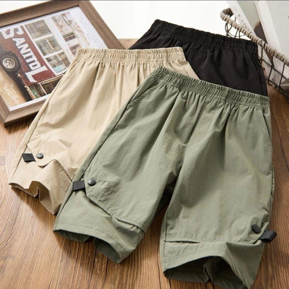 【quick-dry high-stretch shorts】kids' lightweight quick-dry shorts, stretch cargo shorts for mid-to-large children, perfect for summer outdoor wear