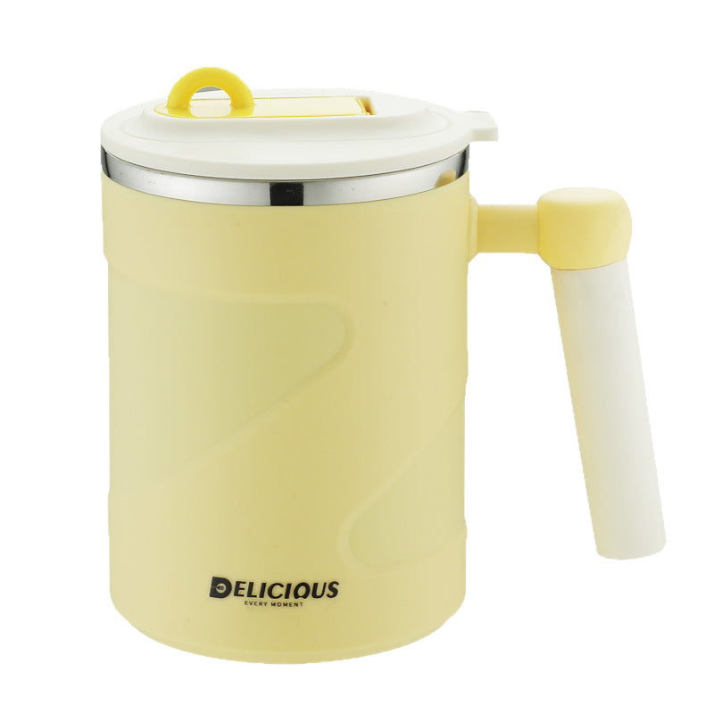 304 stainless steel mug with lid, double-walled insulated tumbler, anti-scald and drop-proof water cup, perfect for home, office, coffee, or as a gift