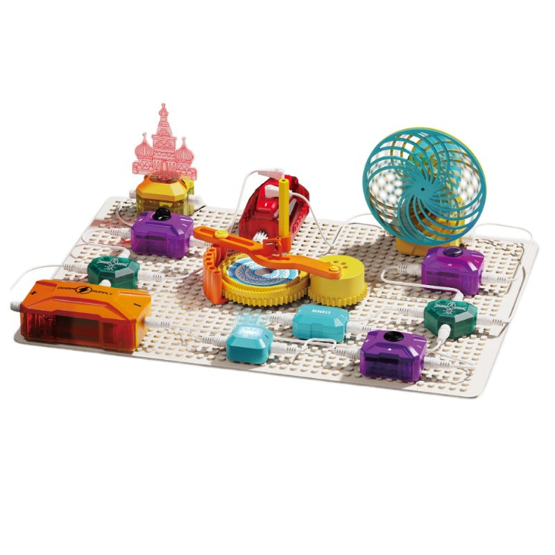 Children's educational electronic building blocks - science & physics light-up circuit mini experiments - electrical circuit board - level 2