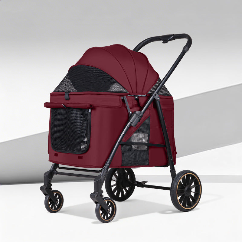 2026 new arrival: factory direct wholesale of medium to large lightweight pet strollers - outdoor foldable cat carriers and dog pushchairs