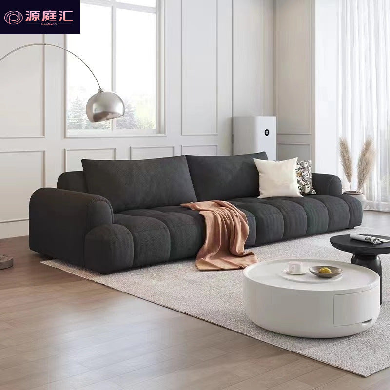 New cat scratching cloth puff french cream small apartment living room for home extremely simple row cat claw leather three-slot sofa