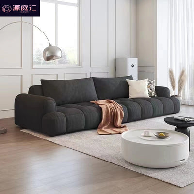 New cat scratching cloth puff french cream small apartment living room for home extremely simple row cat claw leather three-slot sofa