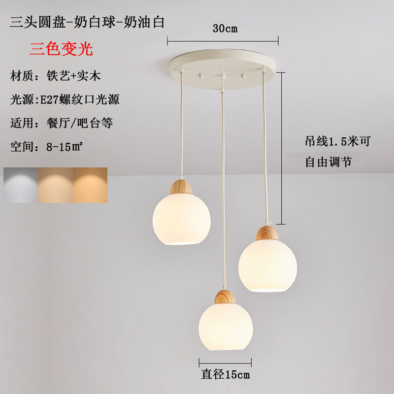 French Cream Wind Pumpkin Chandelier Designer Bar Lighting Simple Modern Creative Dining Table Art Restaurant Lights