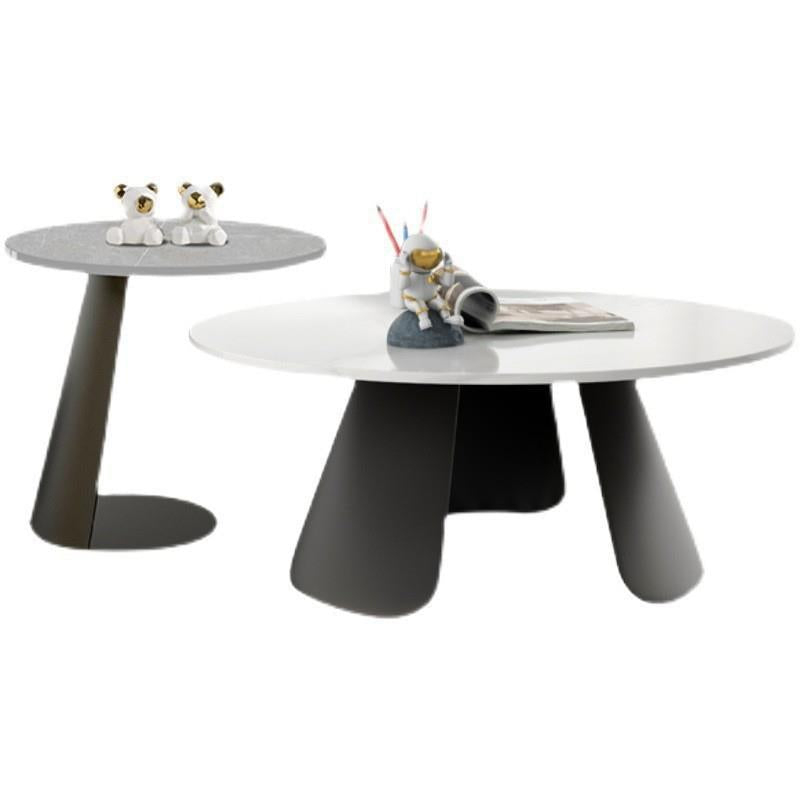 Rock slab coffee table round modern living room creative designer accessible luxury side table small apartment balcony casual italian tea table