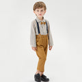 Export children's clothing boyssuitspring & fall clothing kids cotton pinstripe long sleevesshirtoveralls gentleman's dress personalized