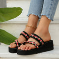 Beach vacation flower flip-flops women's summer fashion outwearthick solepopular slippers insnew arrival beach sandals