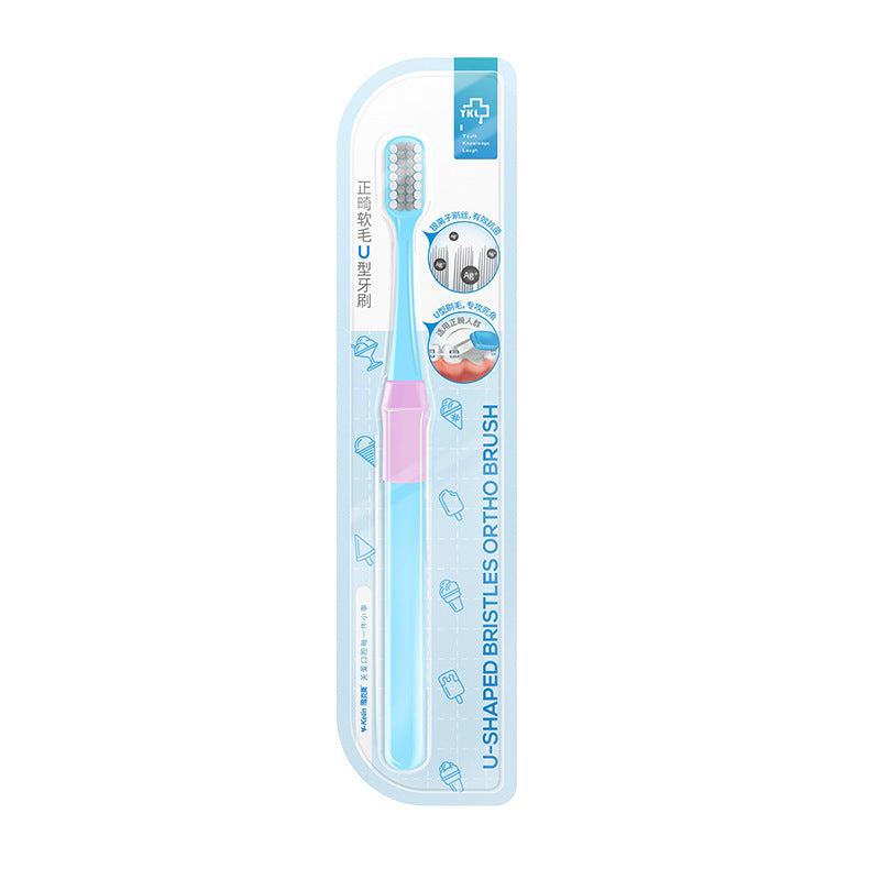 Yakeling Orthodontic Toothbrush Special for Straightening Teeth Soft Hair Wear Braces Adult U-Shaped Small Head Toothbrush Braces Seam Brush