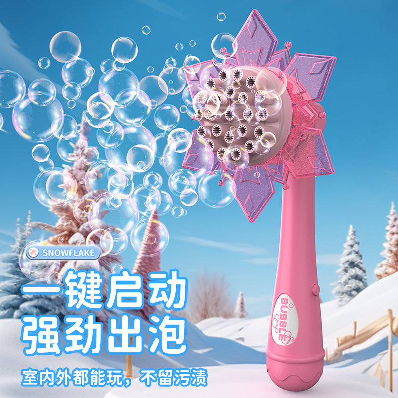 new two-in-one snowflake sunflower kidsren's internet celebrity gatling bubble gun shower bubble machine bubble water