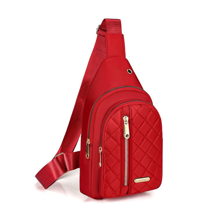 Foreign trade women's bag outdoor versatile fashion breast bag multi-layer embroidery thread Korean version shoulder bag portable travel commuter messenger bag