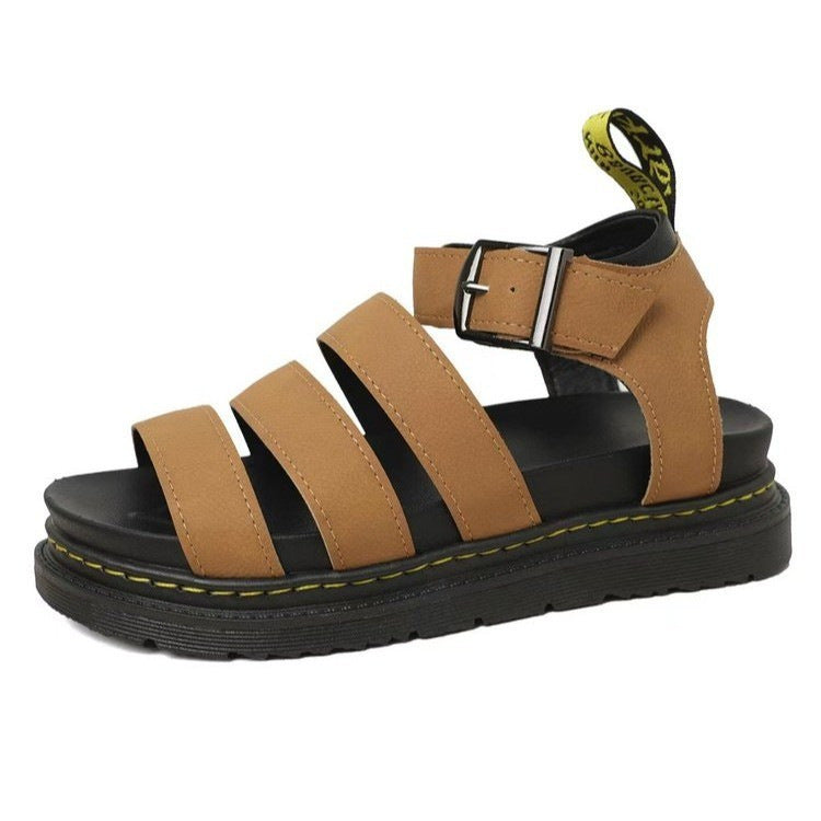 Amazon foreign trade  summer new women's roman sandals open toe beach shoes women's thick sole fish mouth sandals