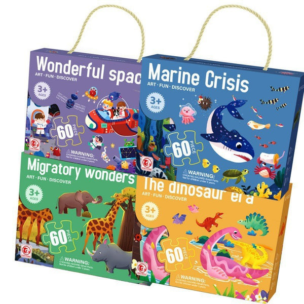 Cross-border children's puzzle large piece paper advanced puzzle boys and girls toy gift box set baby kindergarten wholesale