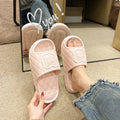 2024new arrival women's summer cartoon big bear home thick sole one-word casual beach slippers for women