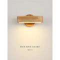 Nordic solid wood adjustable wall lamp minimalist bedroom bedside reading light japanese style natural wood living room background wall lamp