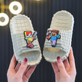 My world eva summer new sandals & slippers - building block character, cute cartoon design, outdoor non-slip slippers for boys & girls