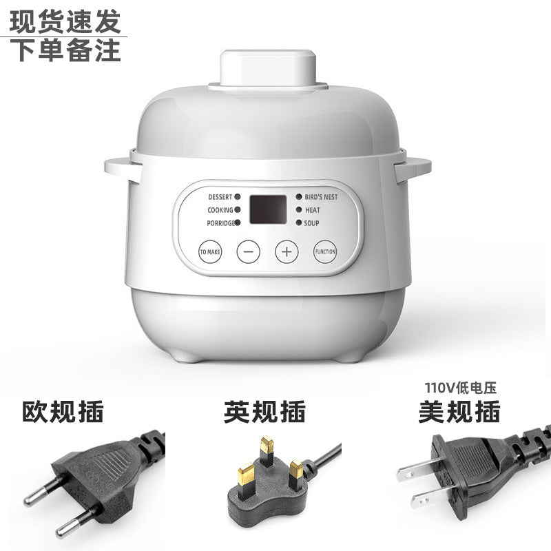 Water-proof stew electric stew pot, porridge and soup pot, ceramic electric stew pot, for home fully automatic smart small stew pot, cross-border gift