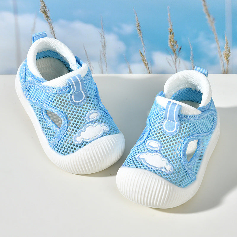 Baby sandals for girls, summer first walker shoes, 0-1-2 years old infant anti-slip soft sole mesh shoes for babies and toddlers, boys' shoes
