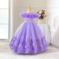 Girls' formal dress with 3d floral skirt - perfect for cross-border e-commerce, kids' princess dress, birthday parties, piano recitals, and runway shows