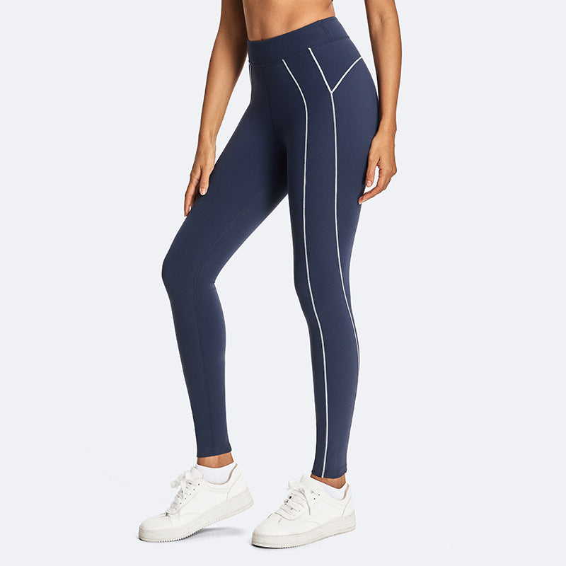 color block eco-friendly yoga pants - high waist, quick-dry, compression leggings for outdoor cycling, sports, fitness, and running