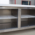 Stainless steel refrigerated work table - ideal for bubble tea shops, bars, and restaurants - horizontal freezer/refrigerator combination