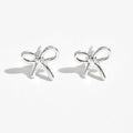 European and american cross-border ins style high-end bow pendant necklace for women, elegant and versatile minimalist earrings and rings jewelry set