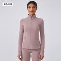Autumn new yoga jacket women's running cycling sports long sleeve slim fit stand collar workout fitness apparel daw182