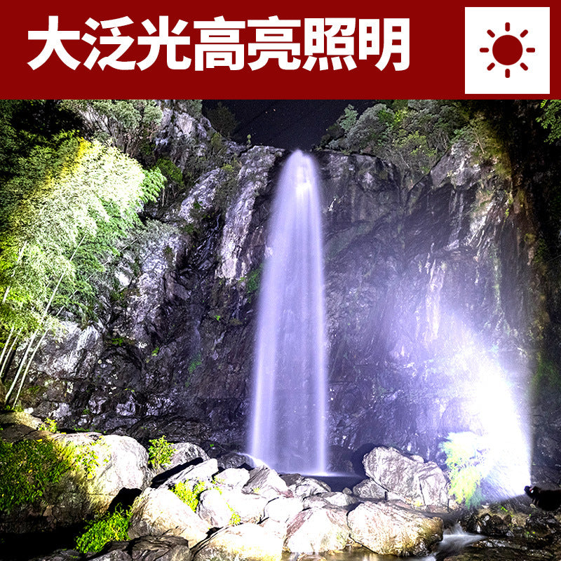 Cross-border new white laser flashlight Type-C charging outdoor zoom remote side light COB strong light flashlight