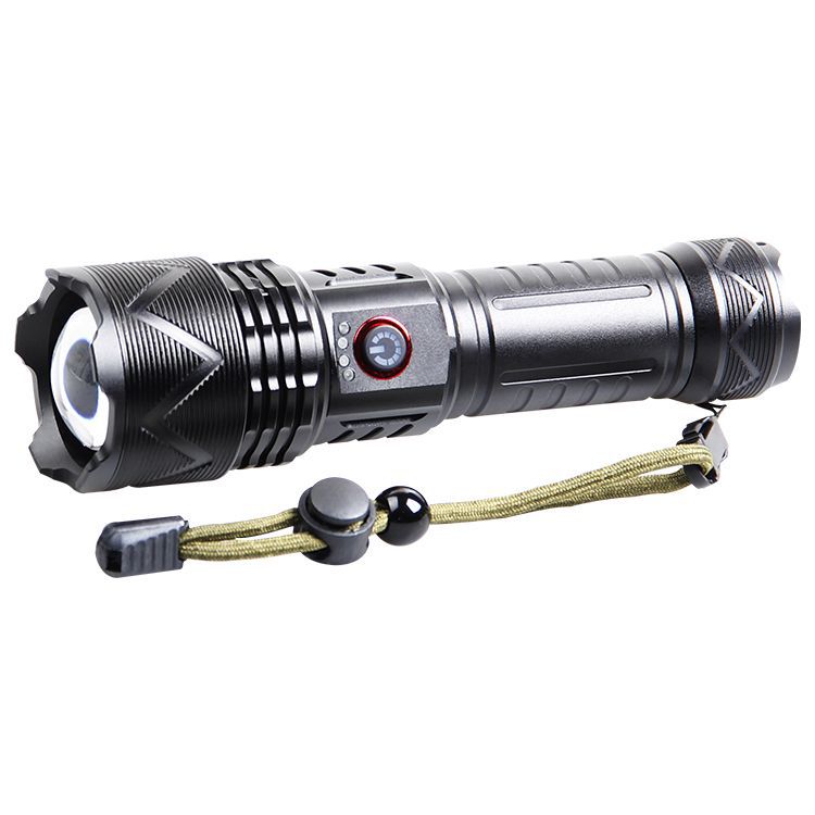 Cross-border new XHP-70 strong light telescopic long-range type-c charging LED white laser outdoor wholesale flashlight