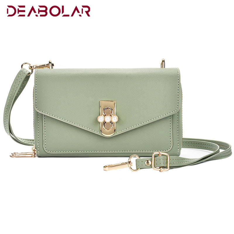 Mobile phone bag new mini messenger small bag Japan and Korea fashion shoulder bag messenger bag double zipper wallet women