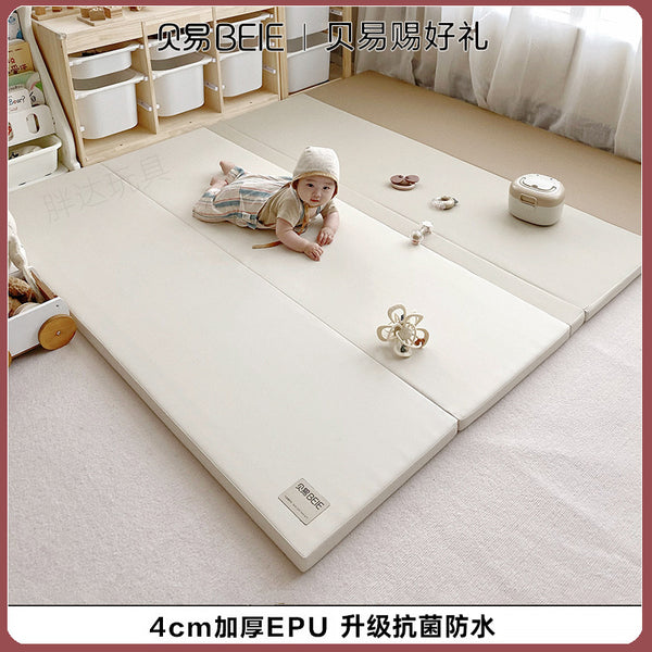Beiyi baby pu crawling mat 4cm thickened game floor mat living room odorless baby foldable children's crawling mat